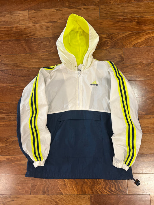 90s Adidas Neon/White Vintage Windbreaker (M)