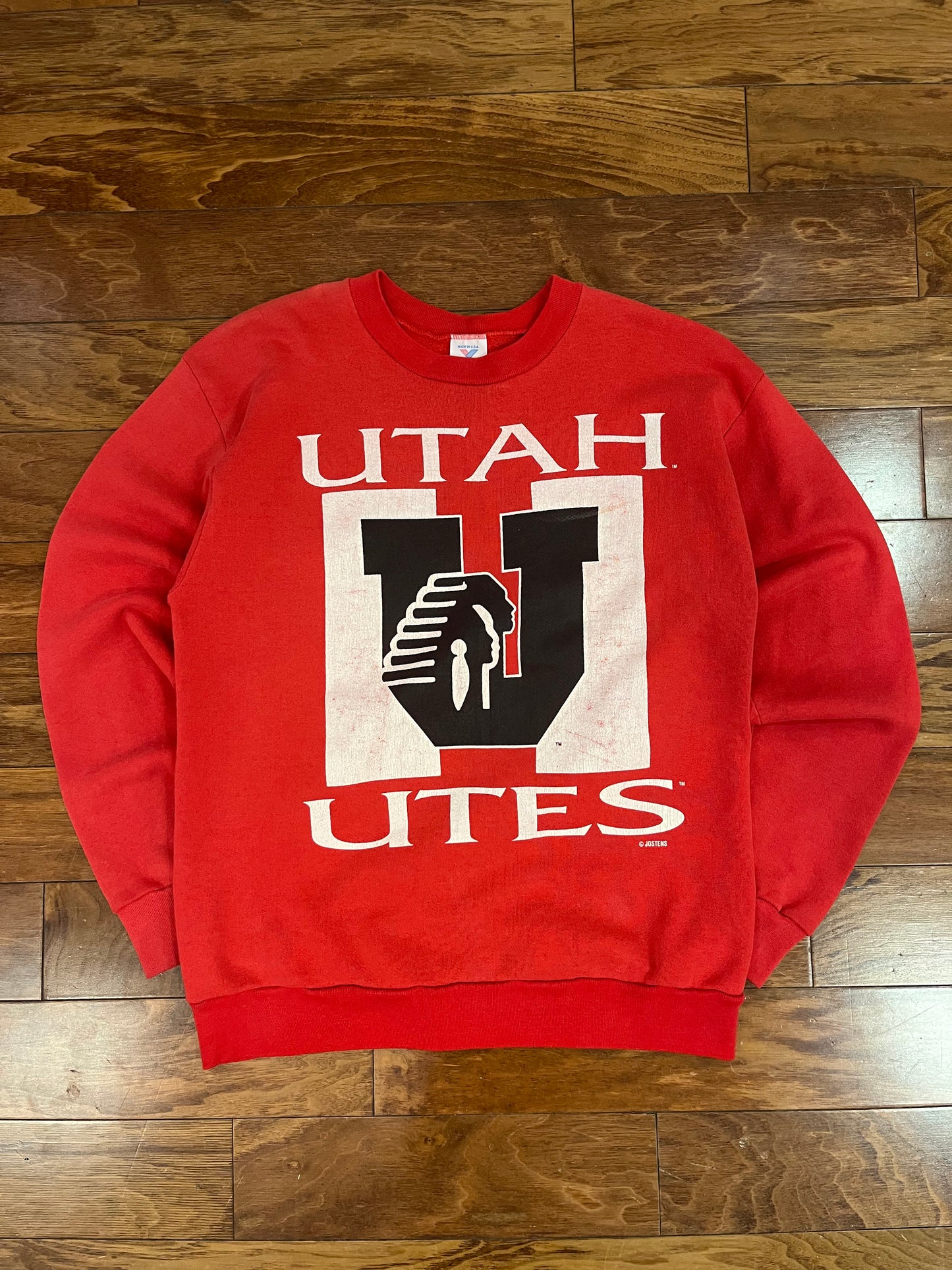 90s University Of Utah Utes Big Spell Out Vintage Crewneck (L)