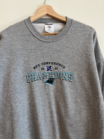 2003 Carolina Panthers NFC Champions Grey Crewneck (XL)