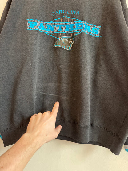 1990s Carolina Panthers Faded Embroidered NFL Starter Crewneck (XL)