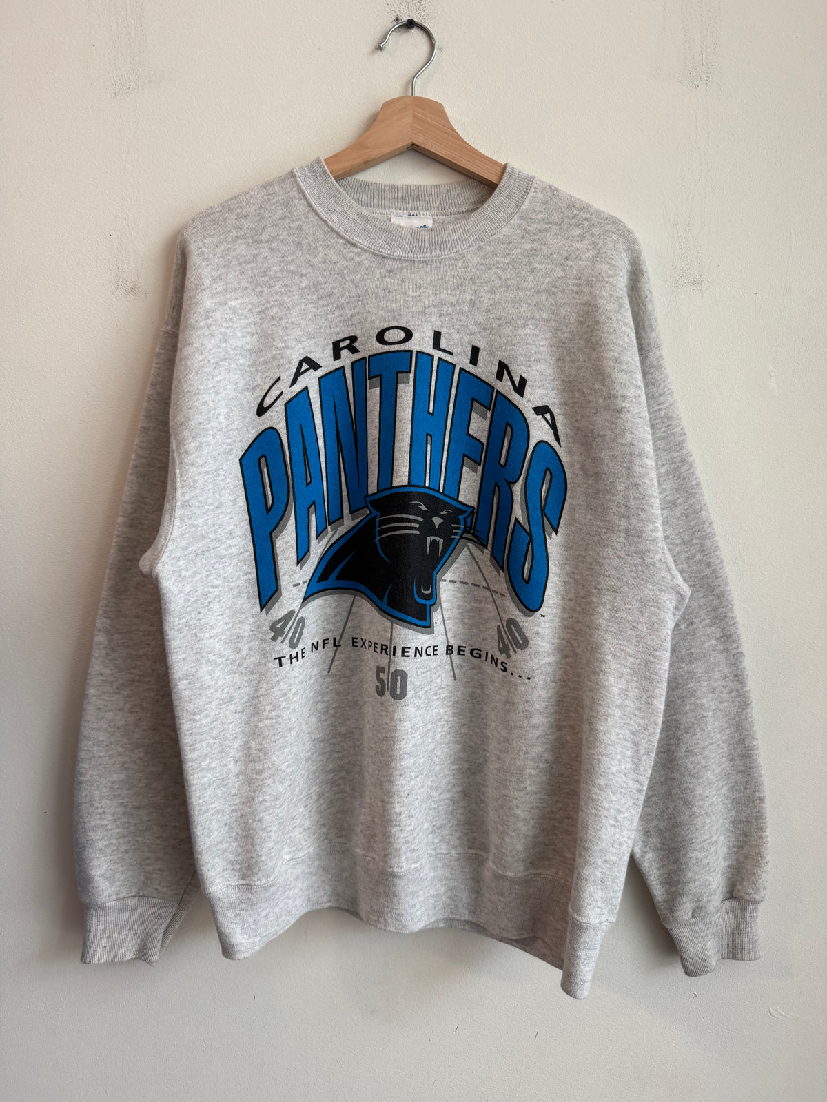 90s Carolina Panthers Grey Yard Line Crewneck (XL)