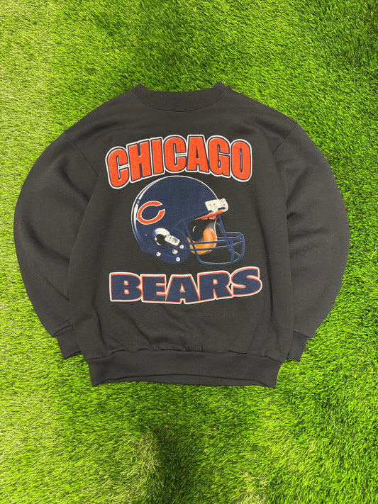 90s Chicago Bears Spell Out Helmet Crewneck (M)