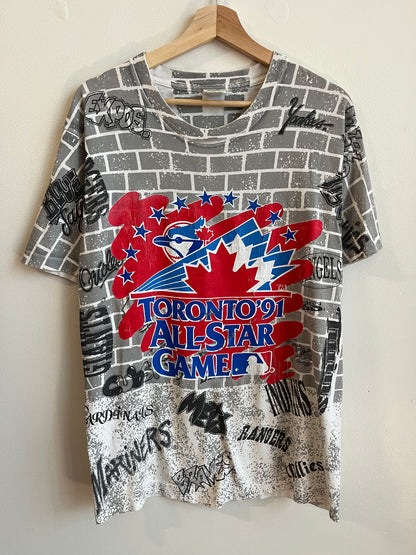 1991 Toronto Blue Jays All Star Game Vintage MLB AOP Tee (L)