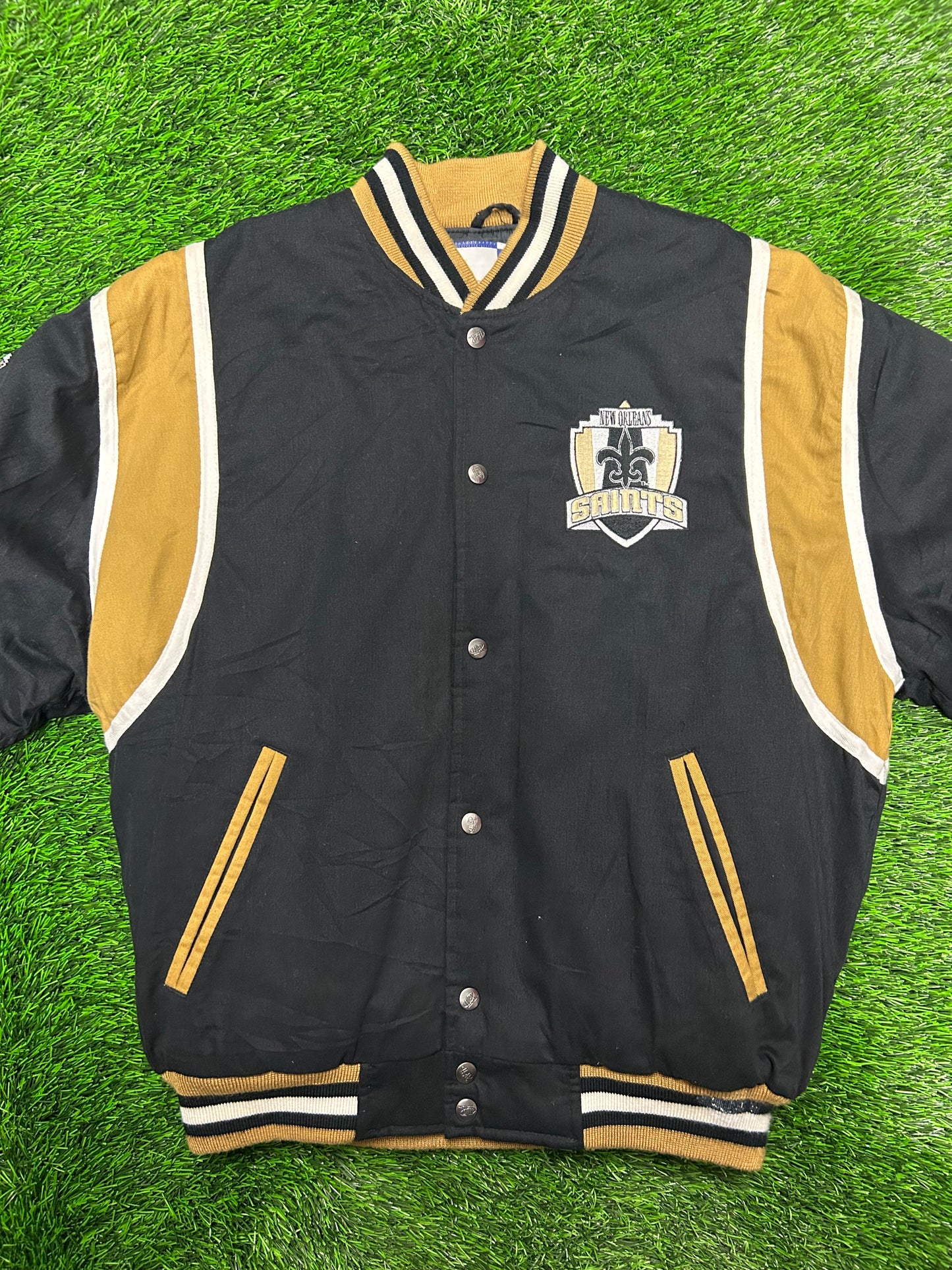90s New Orleans Saints Vintage Logo Athletic Varsity Jacket (M)
