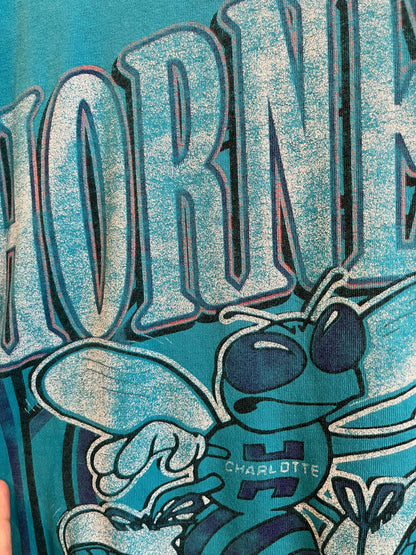 90s Charlotte Hornets Faded & Distressed Tee (XL)