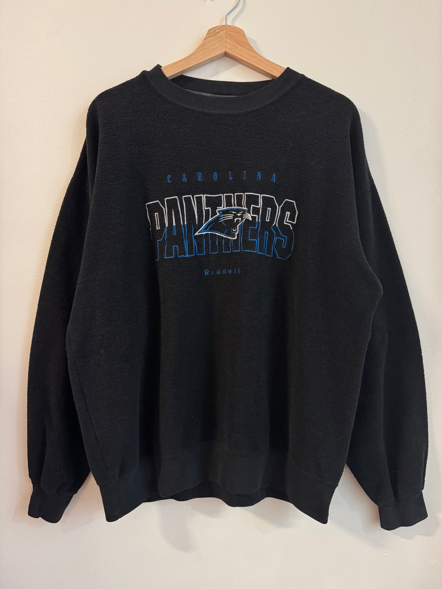 90s Carolina Panthers Riddell Fleece Embroidered Crewneck (XL)