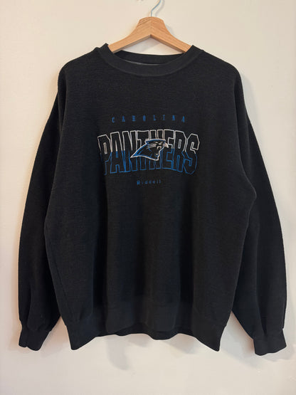 90s Carolina Panthers Riddell Fleece Embroidered Crewneck (XL)