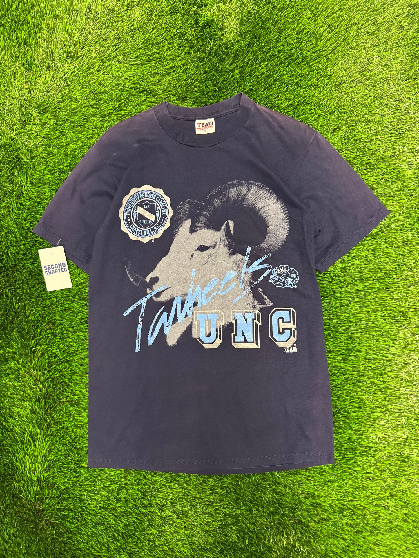 90s UNC Chapel Hill Tar Heels Team Edition Vintage College University Tee (L)