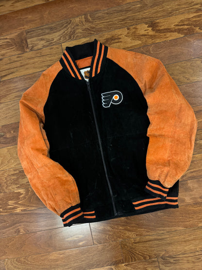 00s Philadelphia Flyers Vintage Suede Stained NHL Jacket (L)