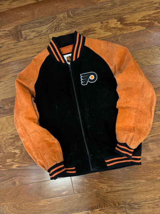 00s Philadelphia Flyers Vintage Suede Stained NHL Jacket (L)