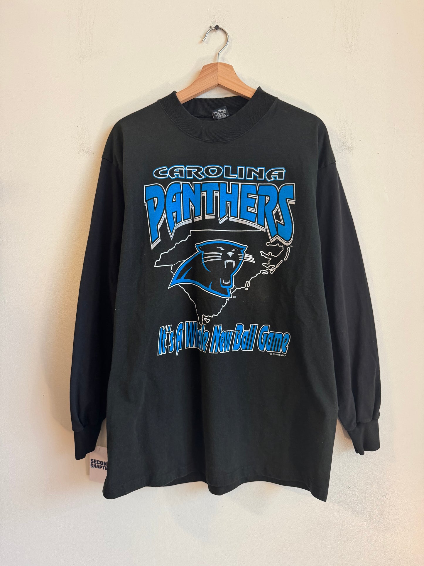 90s Carolina Panthers Mock Neck Long Sleeve Shirt (XL)