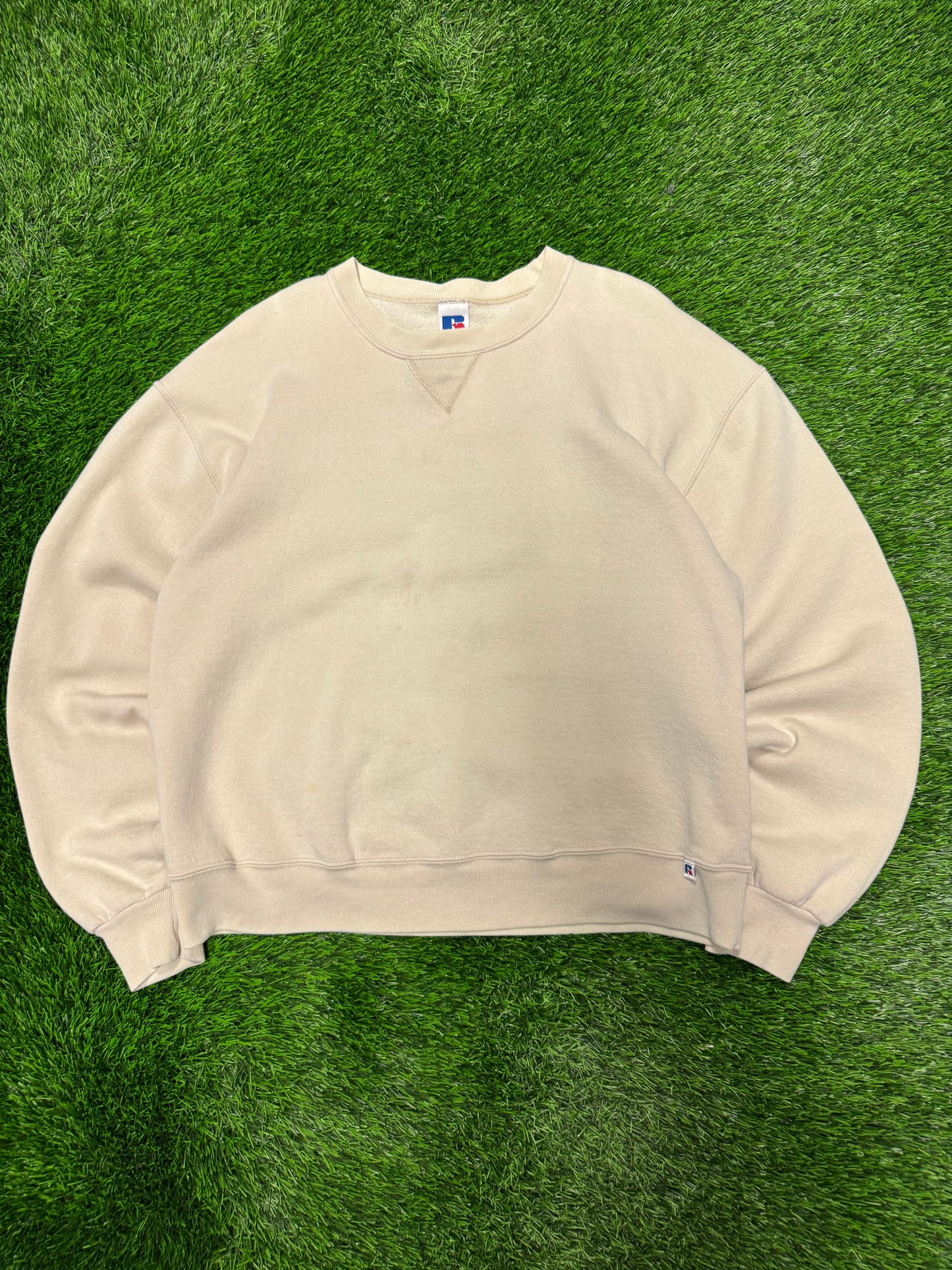 90s Russell Athletics Cream Blank Crewneck (L)