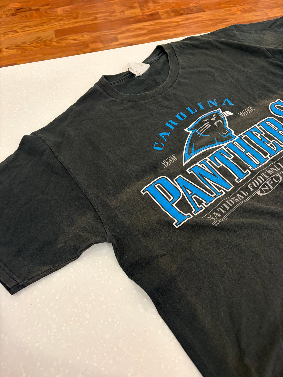 1999 Carolina Panthers Lee Faded Black Tee (XL)