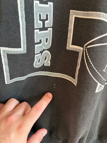 1990s Oakland Raiders Hanes Faded Black Crewneck (XXL)