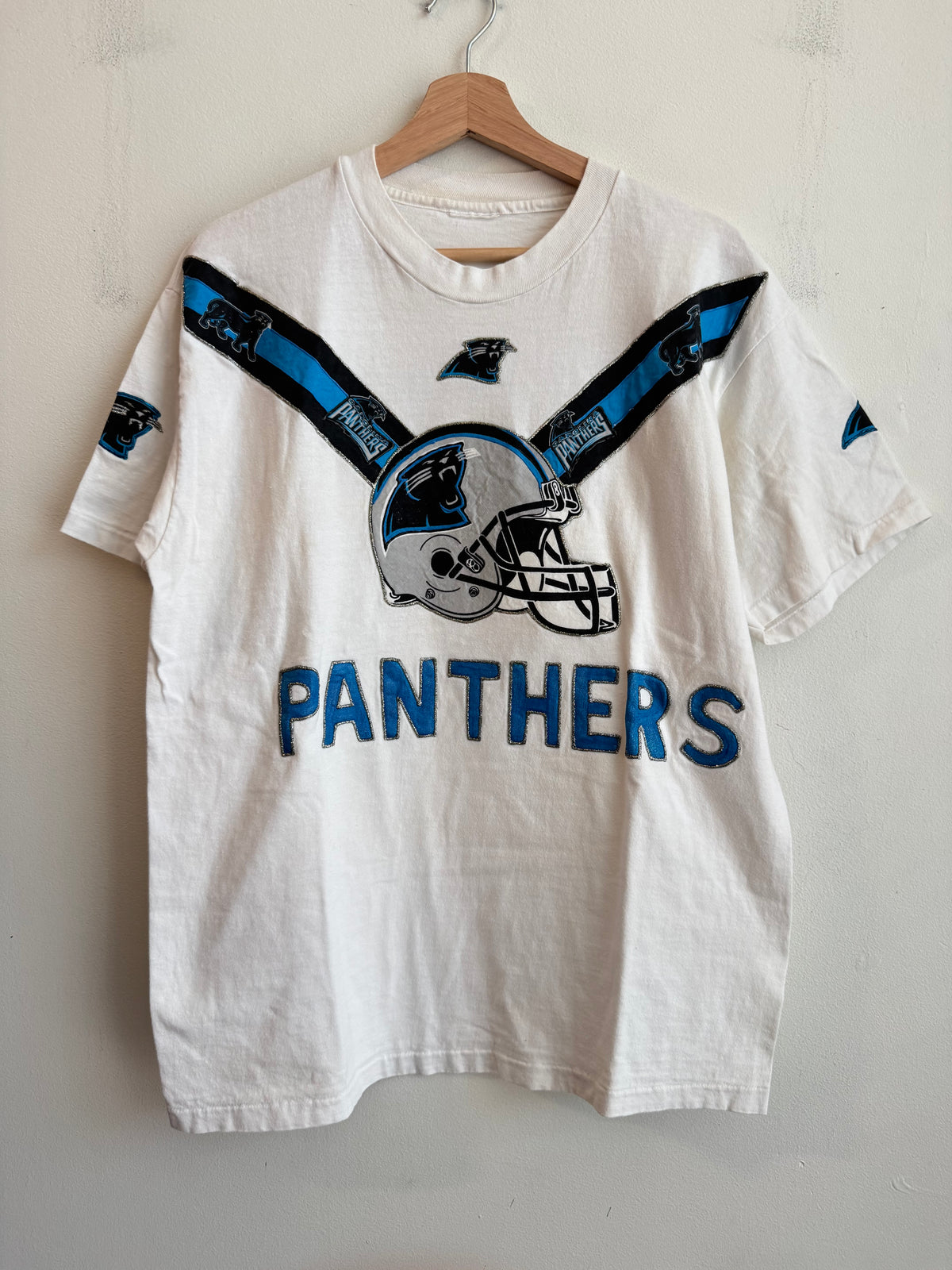 1996 Carolina Panthers Vintage Custom Glitter Tee (L)