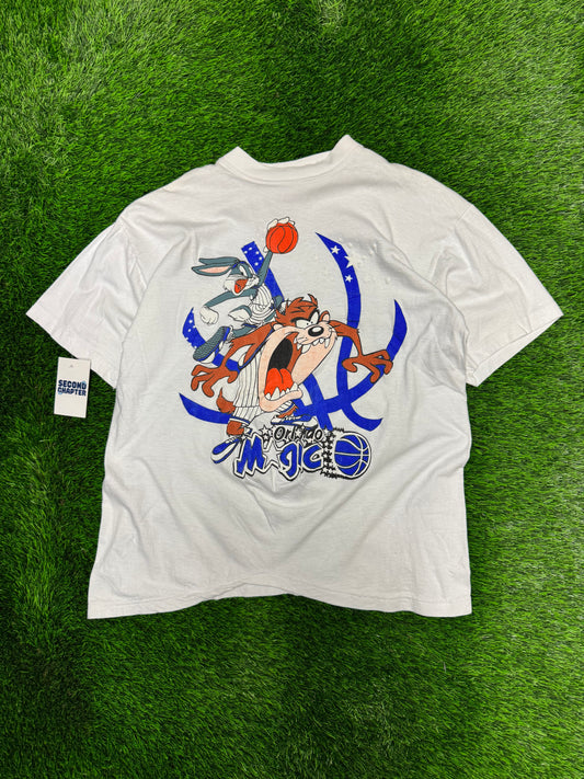 90s Orlando Magic Taz & Bugs Looney Tunes NBA Vintage Tee (XL)