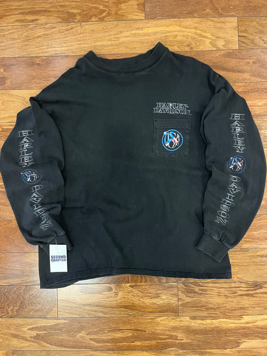 1998 Harley Davidson Aspen Valley Long Sleeve Pocket Tee (XXL)