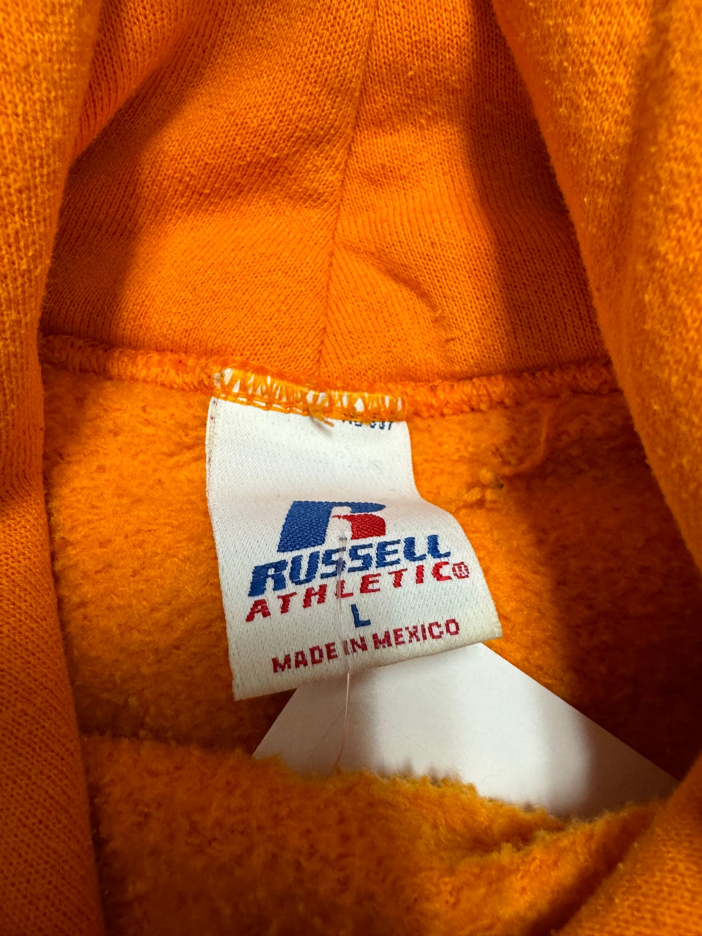 00s University of Tennessee (UT) Vols Spell Out Vintage Russell Embroidered Hoodie (L)