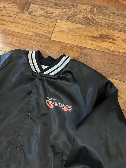 80s Hickory Crawdads Chalk Line Vintage Satin Jacket (L)
