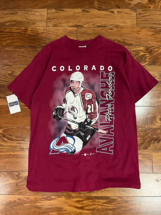 90s Colorado Avalanche Peter Forsberg Vintage NHL Tee (L)