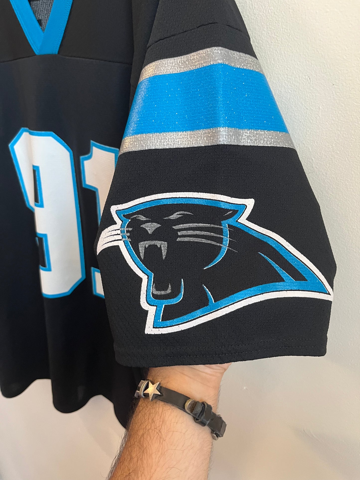 90s Carolina Panthers Kevin Greene Number 91 Logo 7 Jersey (L)