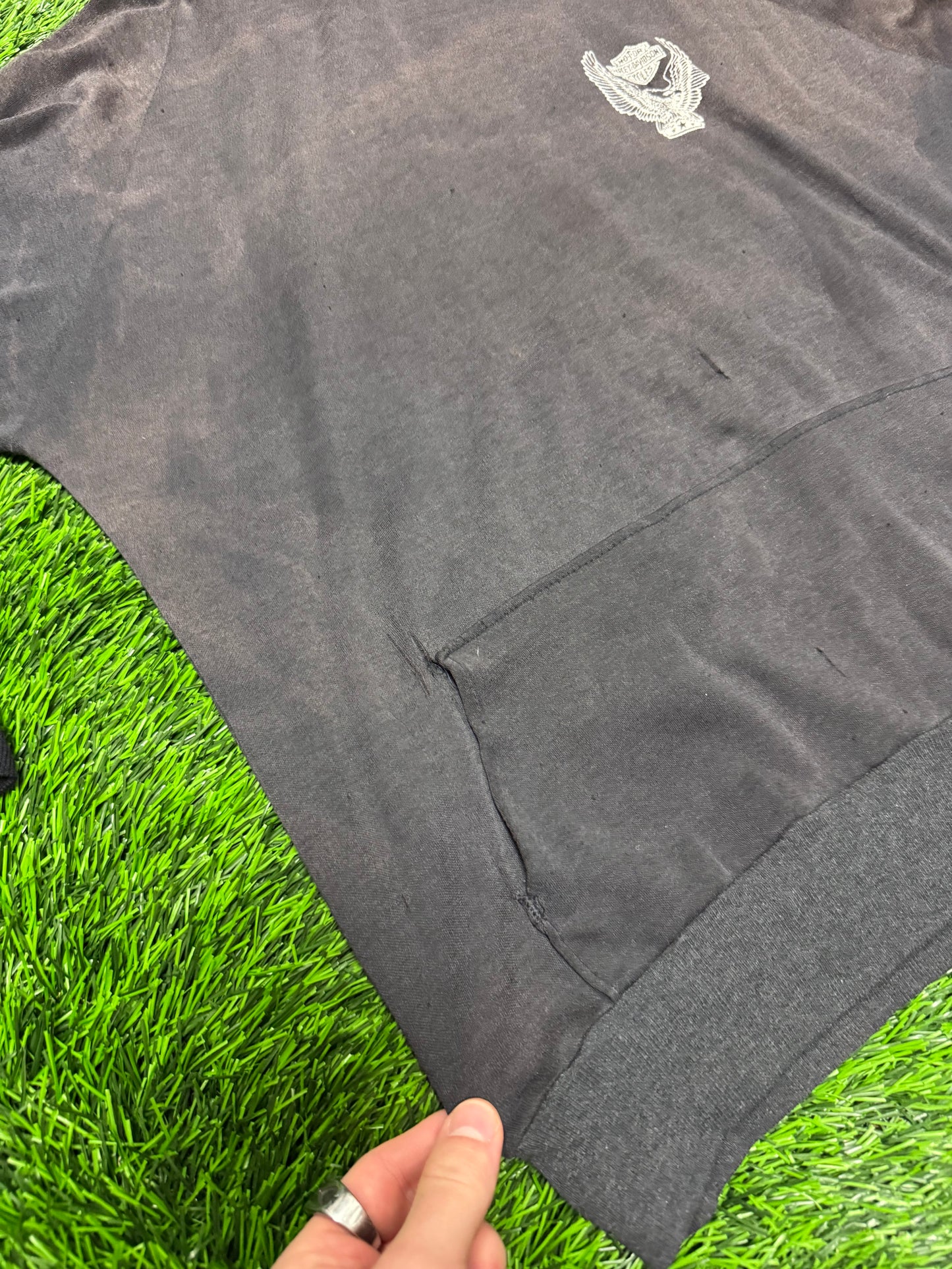 70s Harley Davidson Vintage Faded Distressed Grail Hoodie (M)