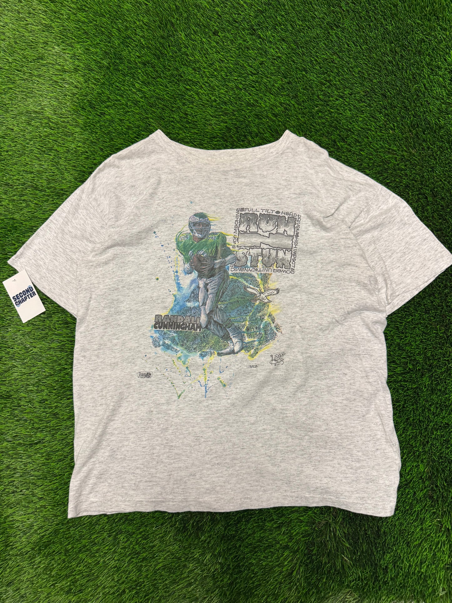1990 Philadelphia Eagles Randall Cunningham Vintage NFL Tee (XL)