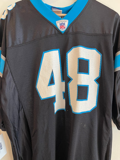 00s Carolina Panthers Stephen Davis #48 Reebok Home Jersey (L)