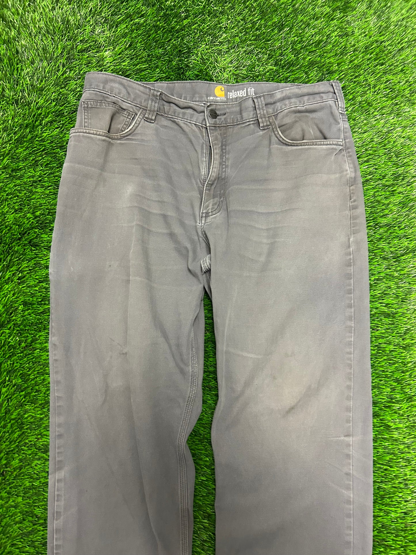 Carhartt Grey Removed Logo Workwear Pants (36 x 32)