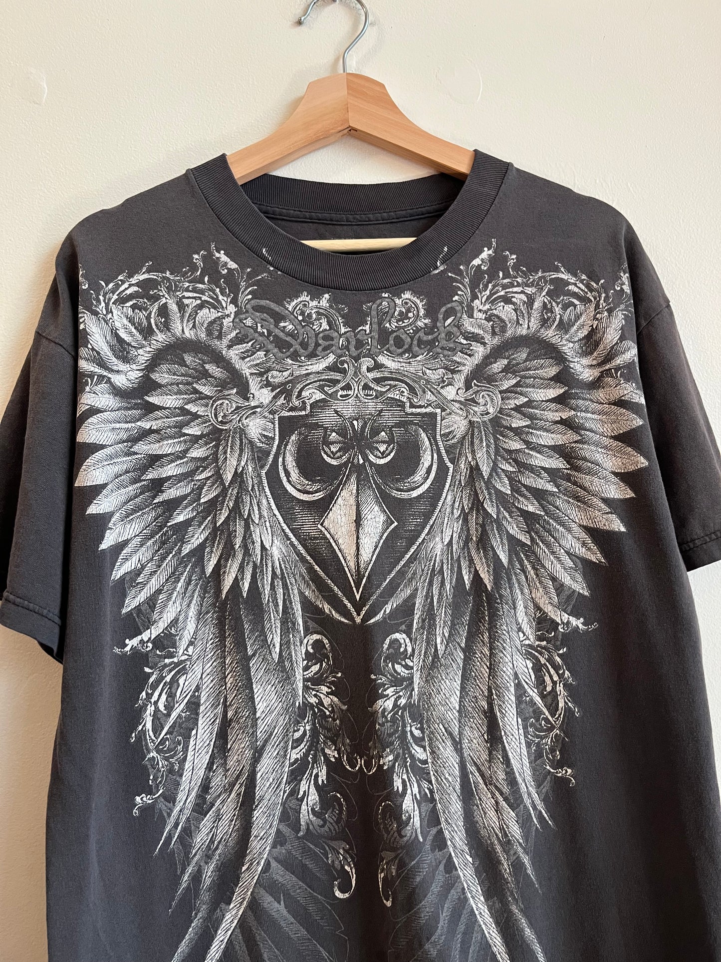 Y2K Tribal Warlock Urban Affliction Style Grey Tee (L)