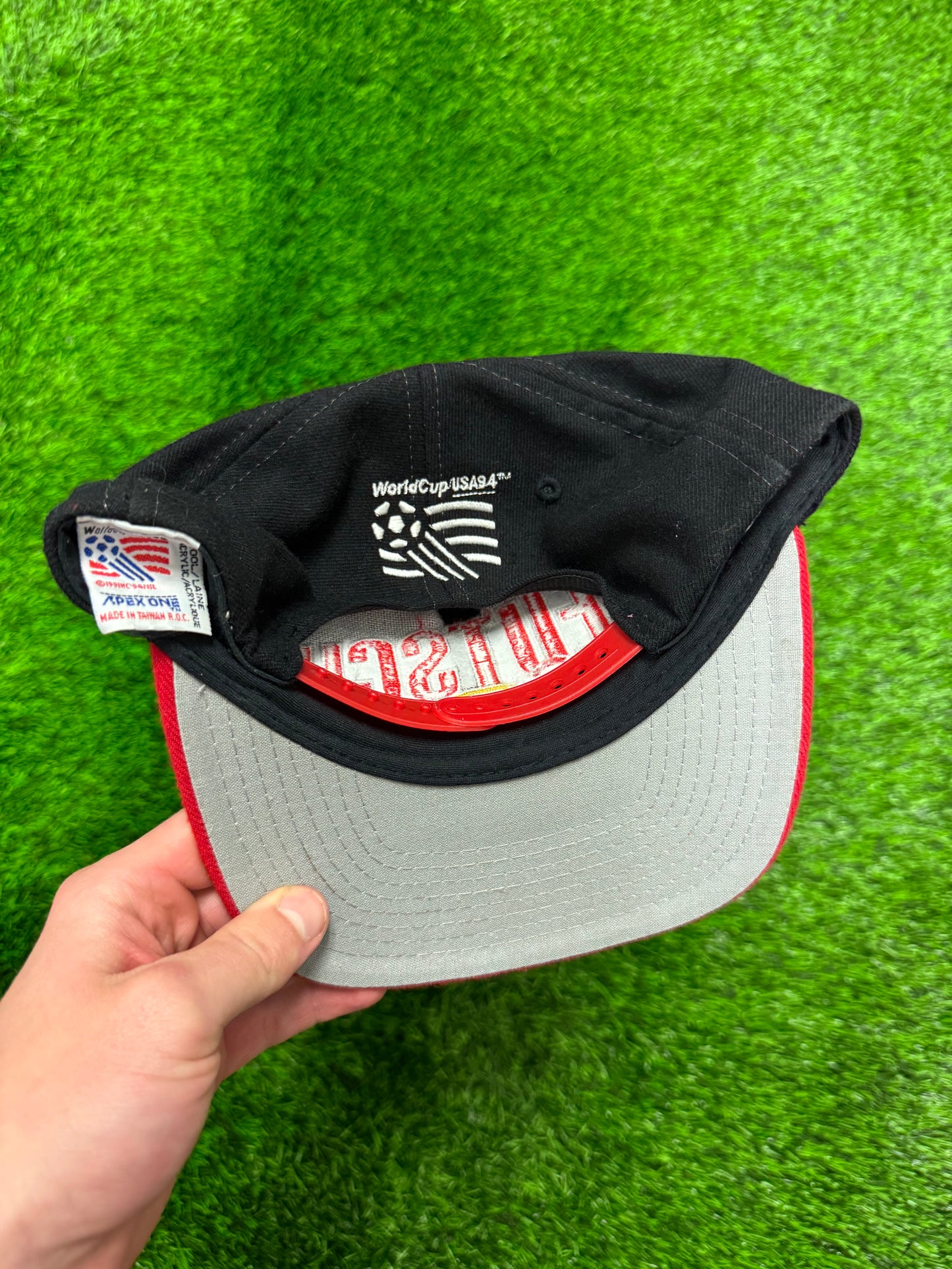 90s Deutschland World Cup Soccer Apex Vintage Snapback Hat (OS)