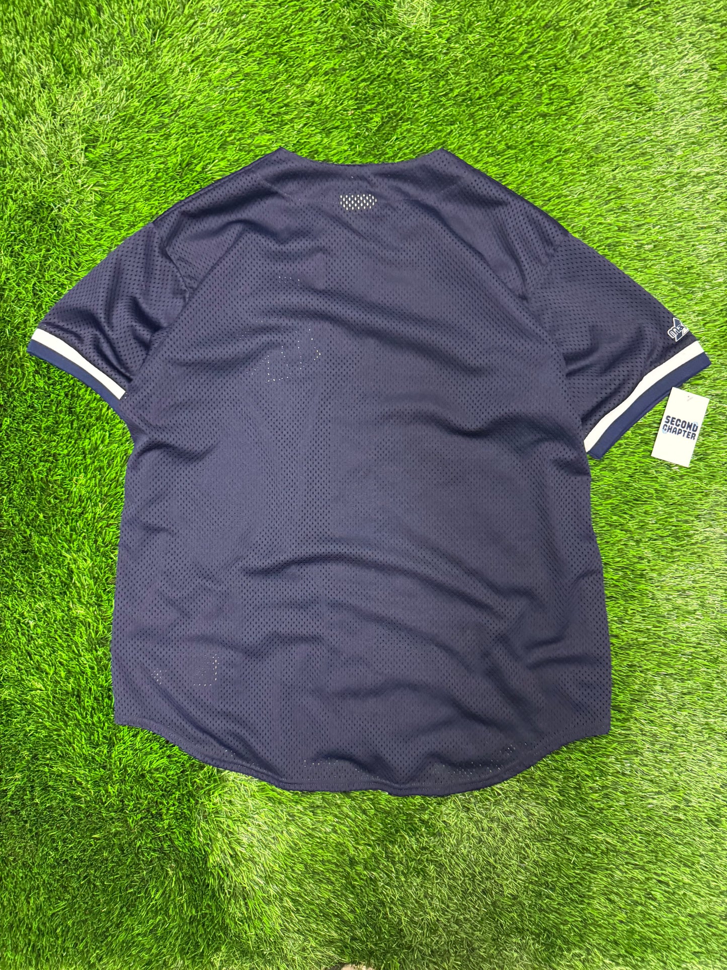 90s New York Yankees Majestic Diamond Collection Vintage MLB Mesh Baseball Jersey (XL)