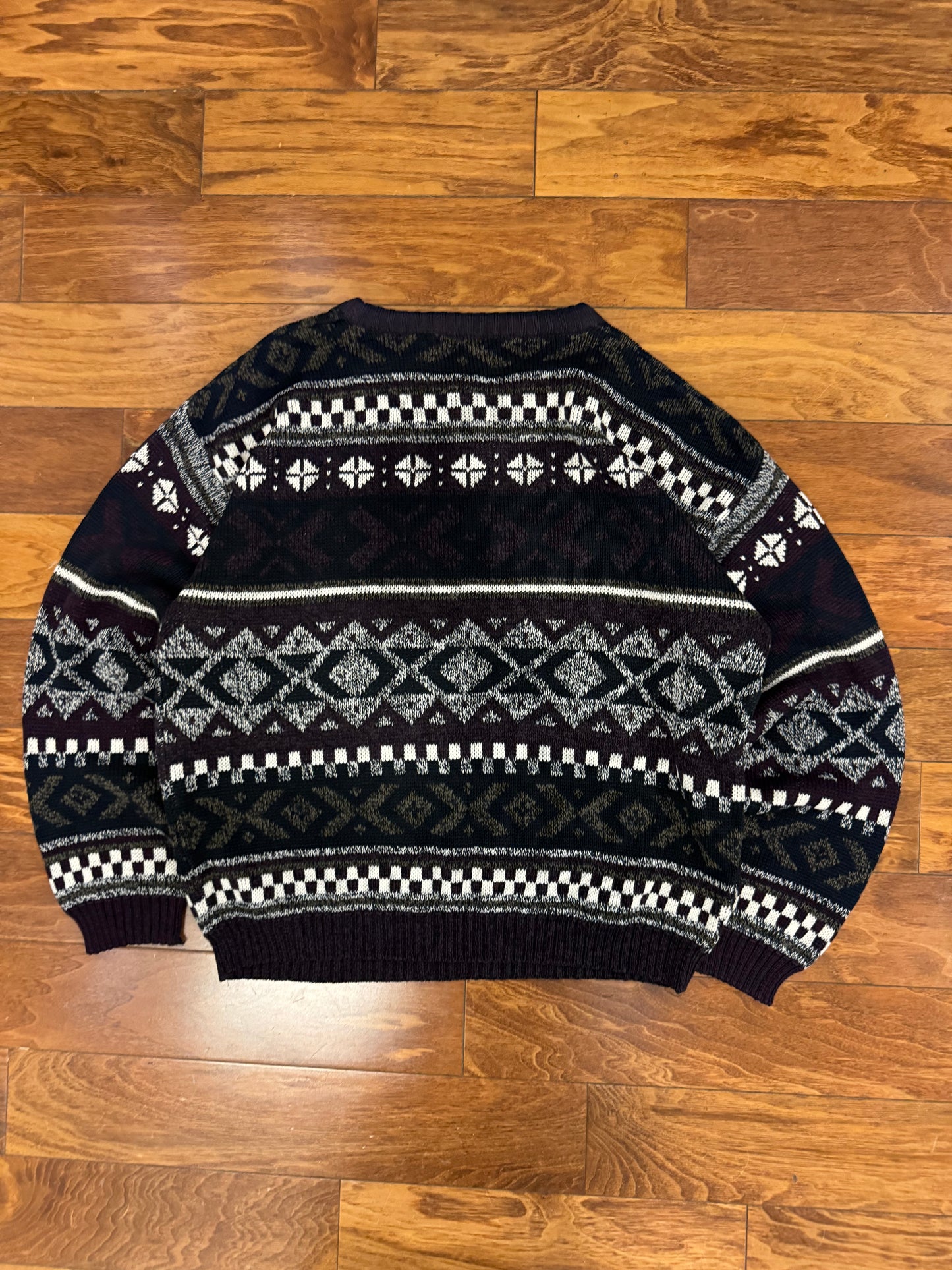 90s Michael Gerald Geometric Acrylic Sweater (M)