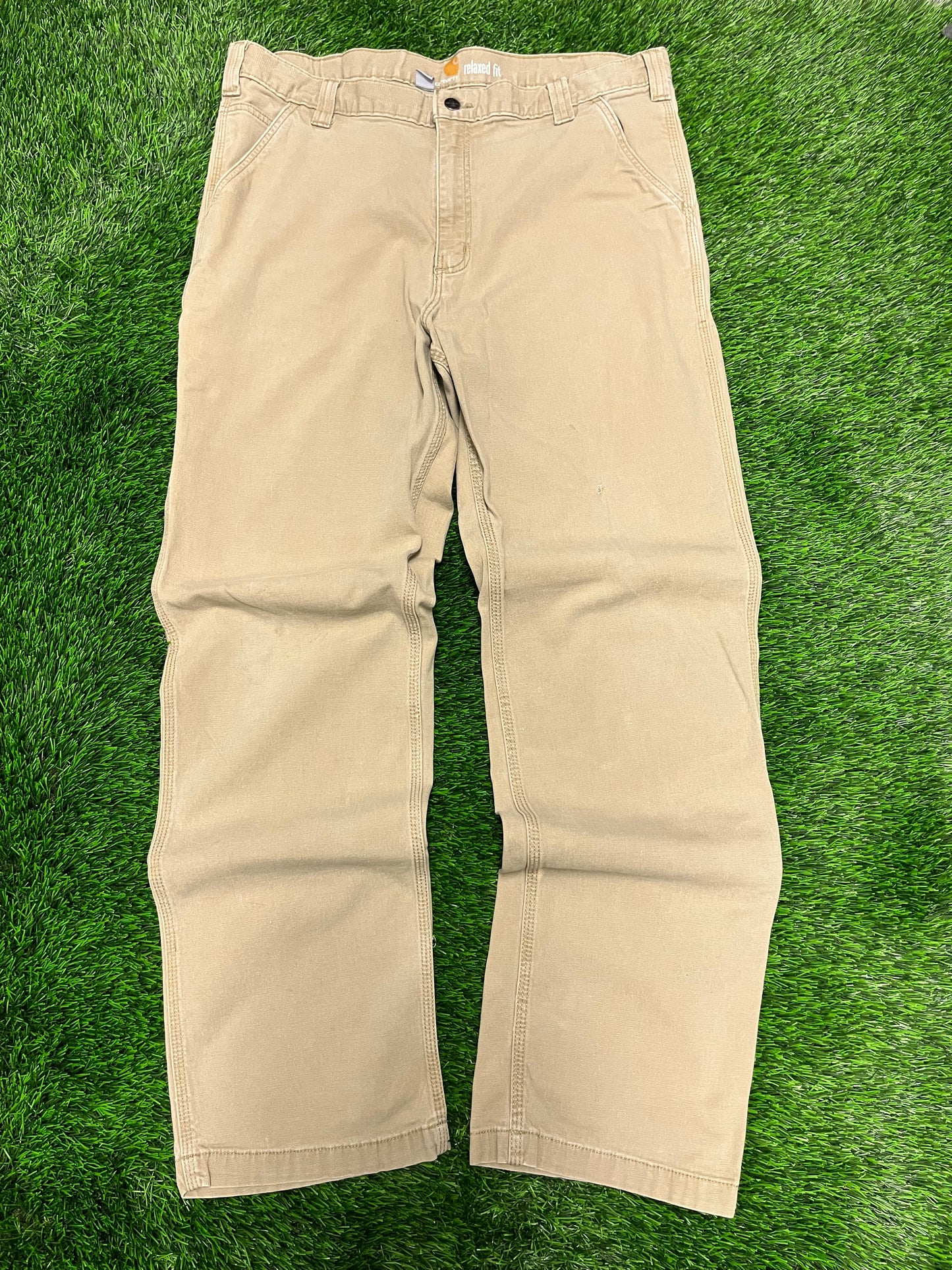 Carhartt Khaki Relaxed Fit Workwear Pants (38 x 34)