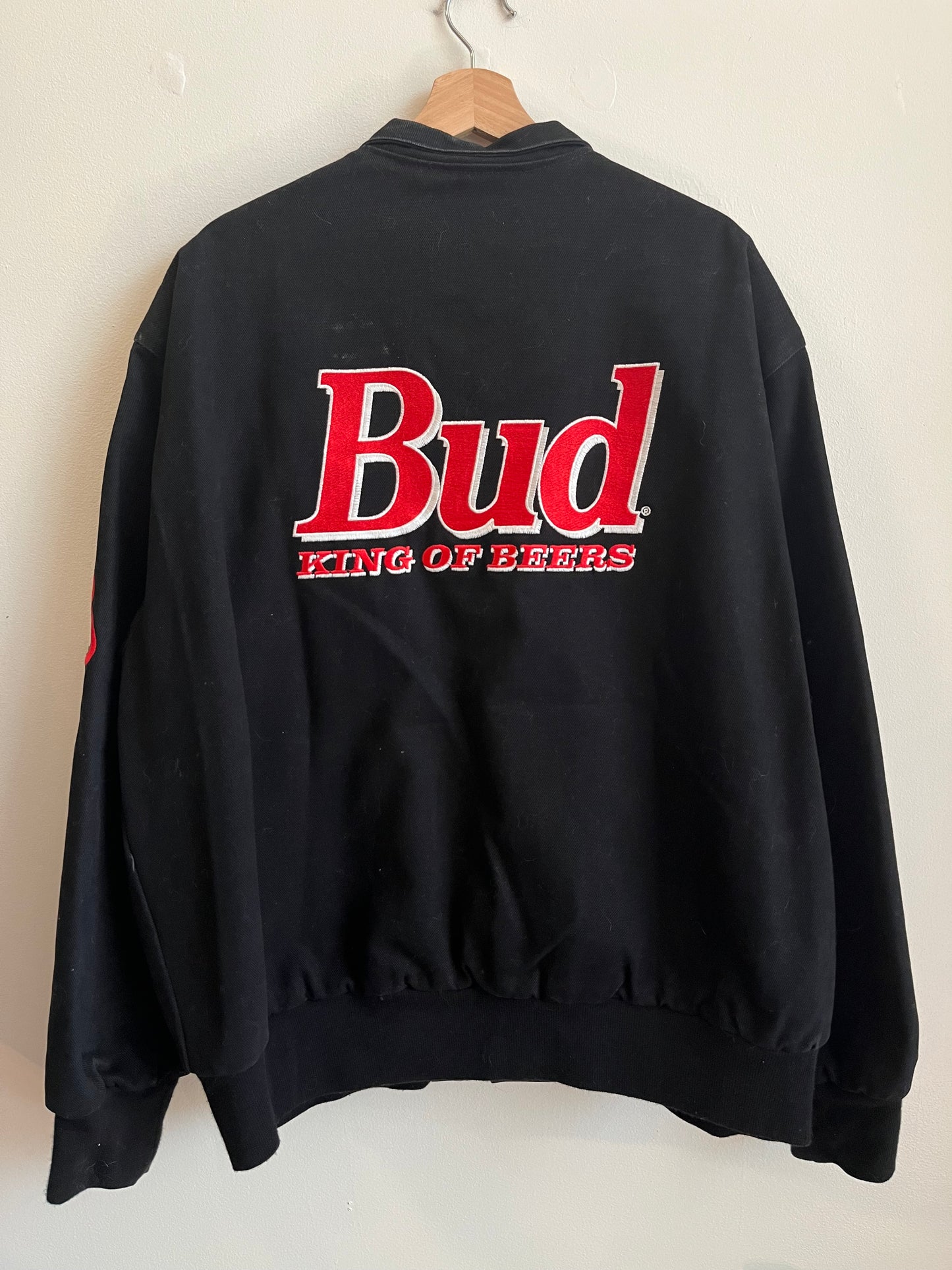 90s Nascar Dale Jr Budweiser “King of Beers” Racing Jacket (XL)