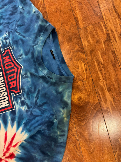 2011 Harley Davidson Red/White/Blue Tie Dye Tee (XXL)