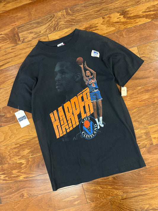 90s Cleveland Cavaliers Ron Harper Deadstock Lifelike NBA Tee (L)