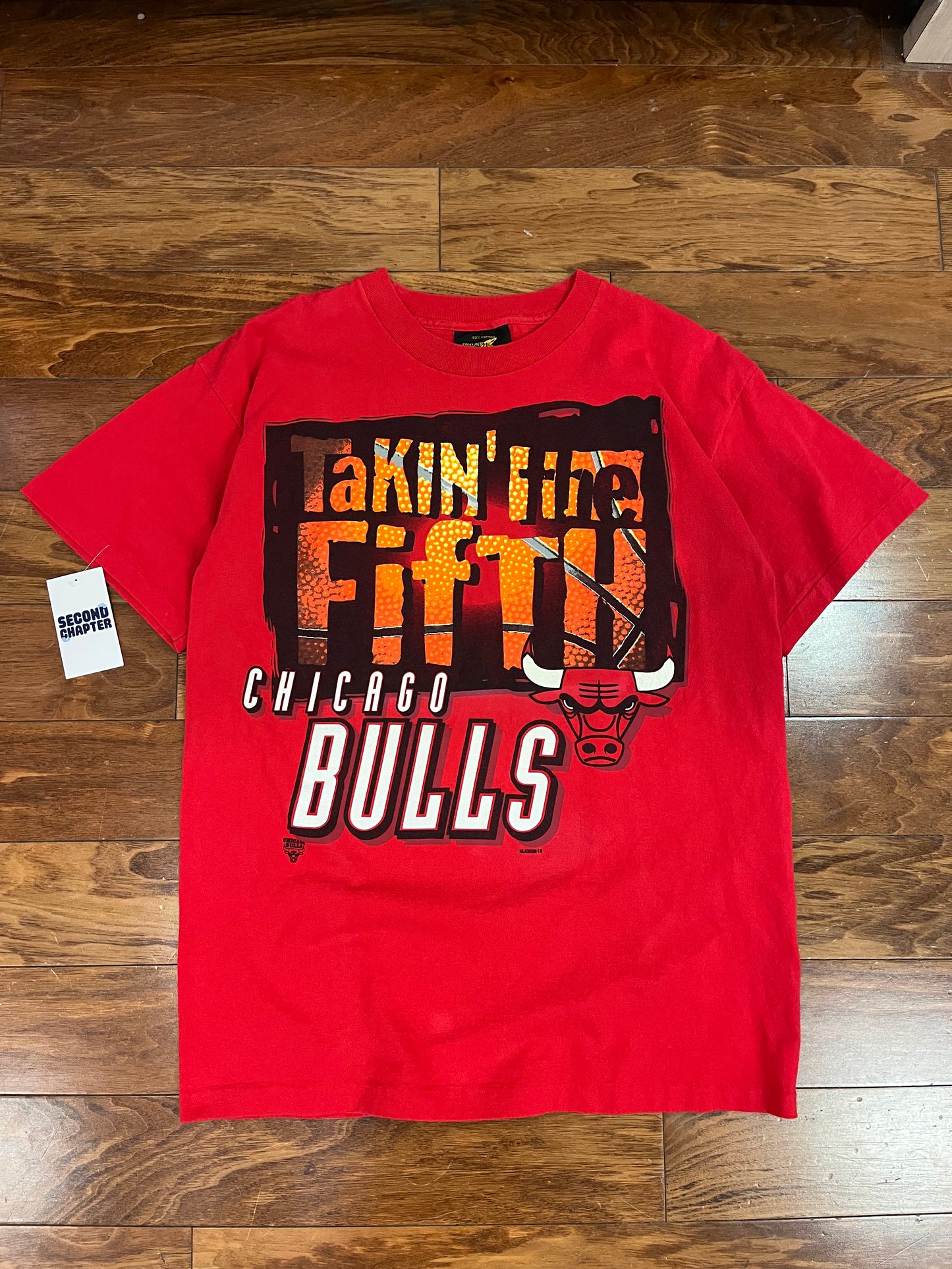 90s Chicago Bulls "Takin' The Fifth" Championship Vintage NBA Tee (L)