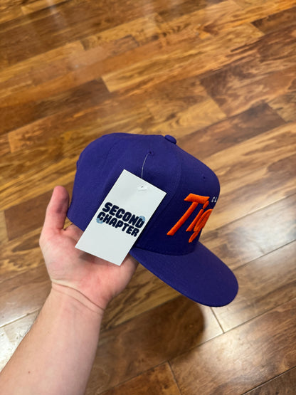 00s Clemson Tiger Spell Out Purple Starter Hat (OS)