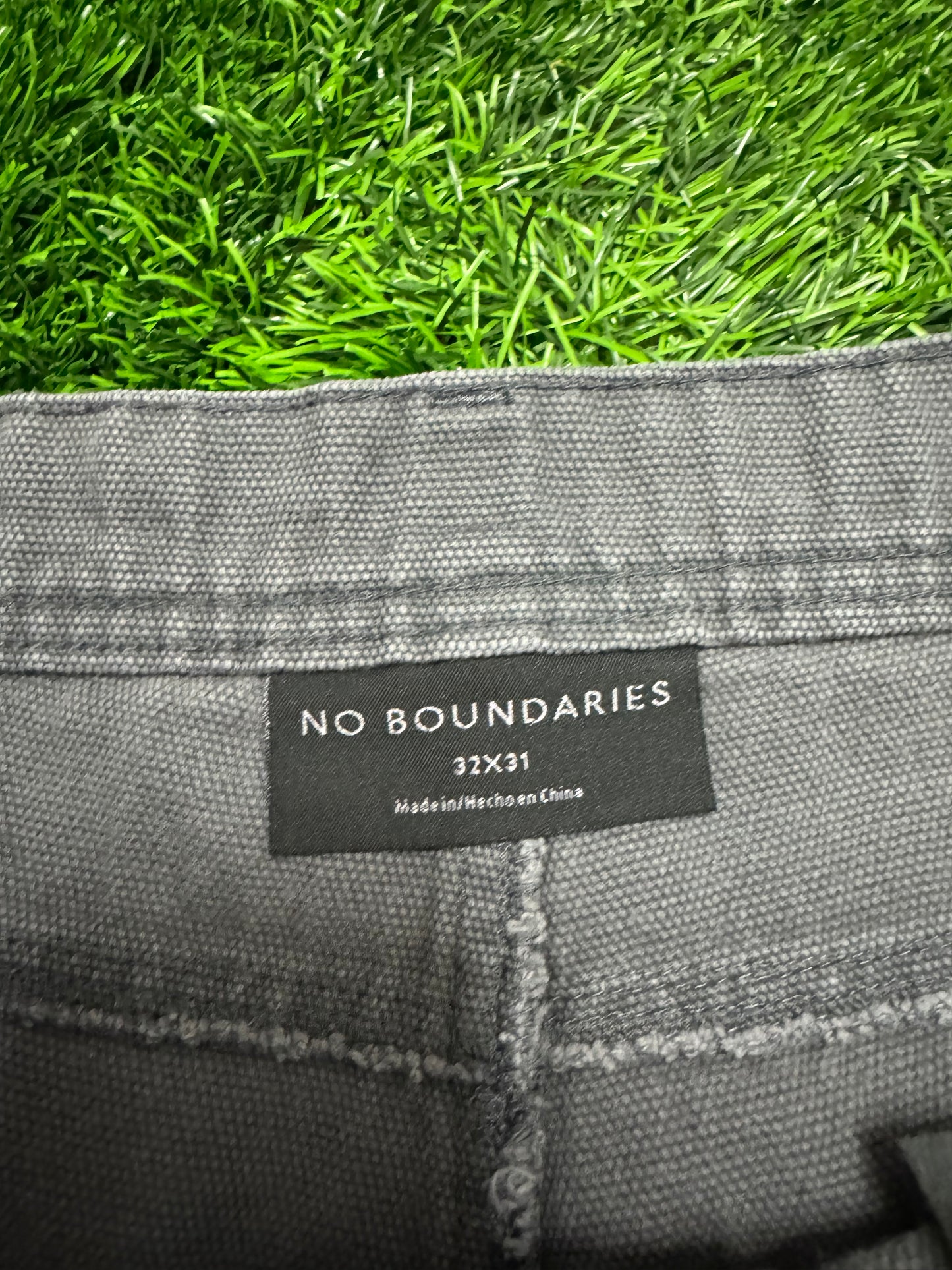 00s Vintage No Boundaries Double Knee Grey Carpenter Pants (32 x 30)