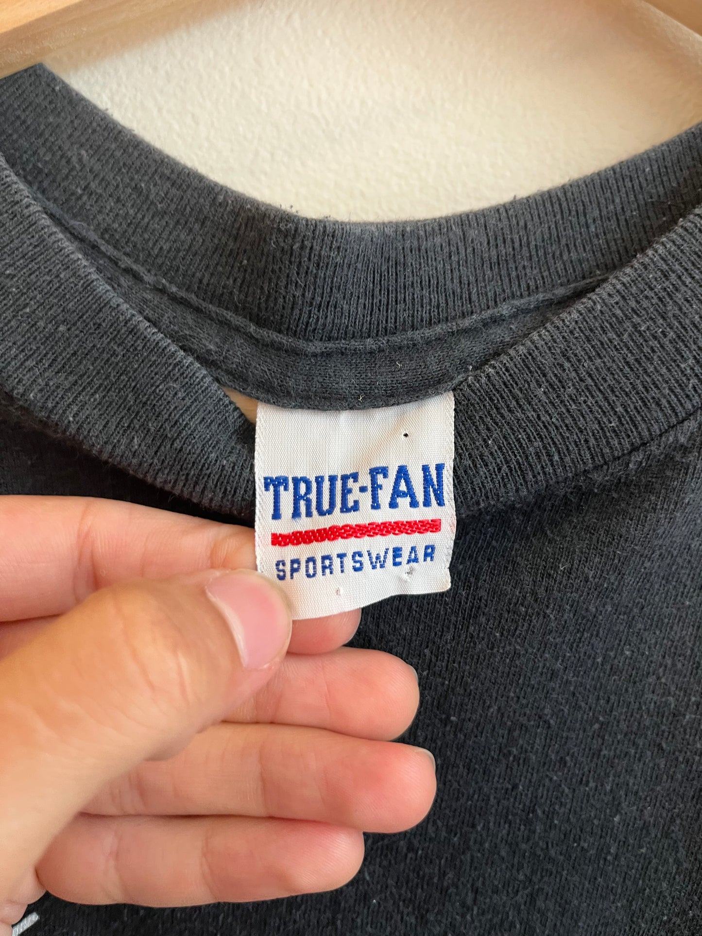 90s Carolina Panthers True Fan Faded Logo Tee (L)