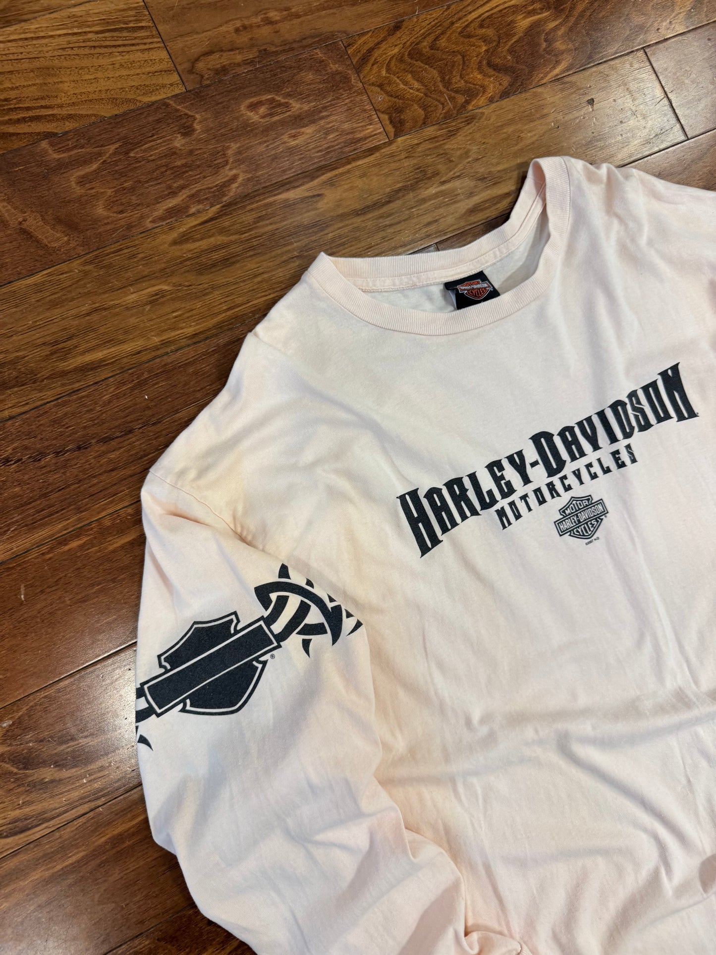 2007 Harley Davidson Peach Long Sleeve Tee (XXXL)