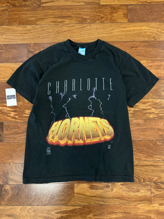 90s Charlotte Hornets Lightning Vintage NBA Tee (L)