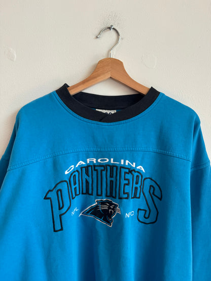 00s Carolina Panthers Embroidered Spell Out Lee Sports Crewneck (L)