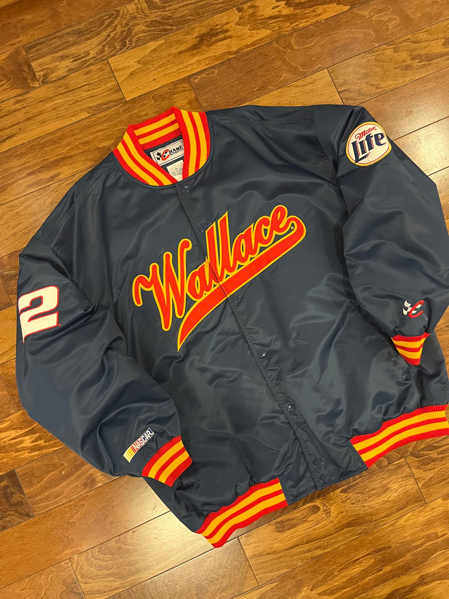 90s Rusty Wallace Chase Authentic Vintage Nascar Satin Jacket (XXL)