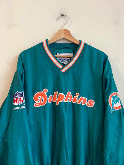 90s Miami Dolphins Starter Teal Spell Out Windbreaker (M)