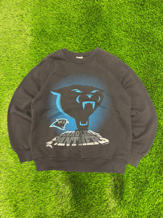 1993 Carolina Panthers Big Face Nutmeg Crewneck (M)