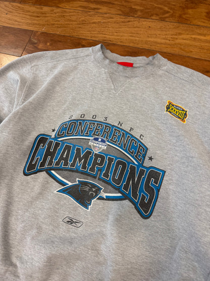 2003 Carolina Panthers Conference Champions Super Bowl Crewneck (L)