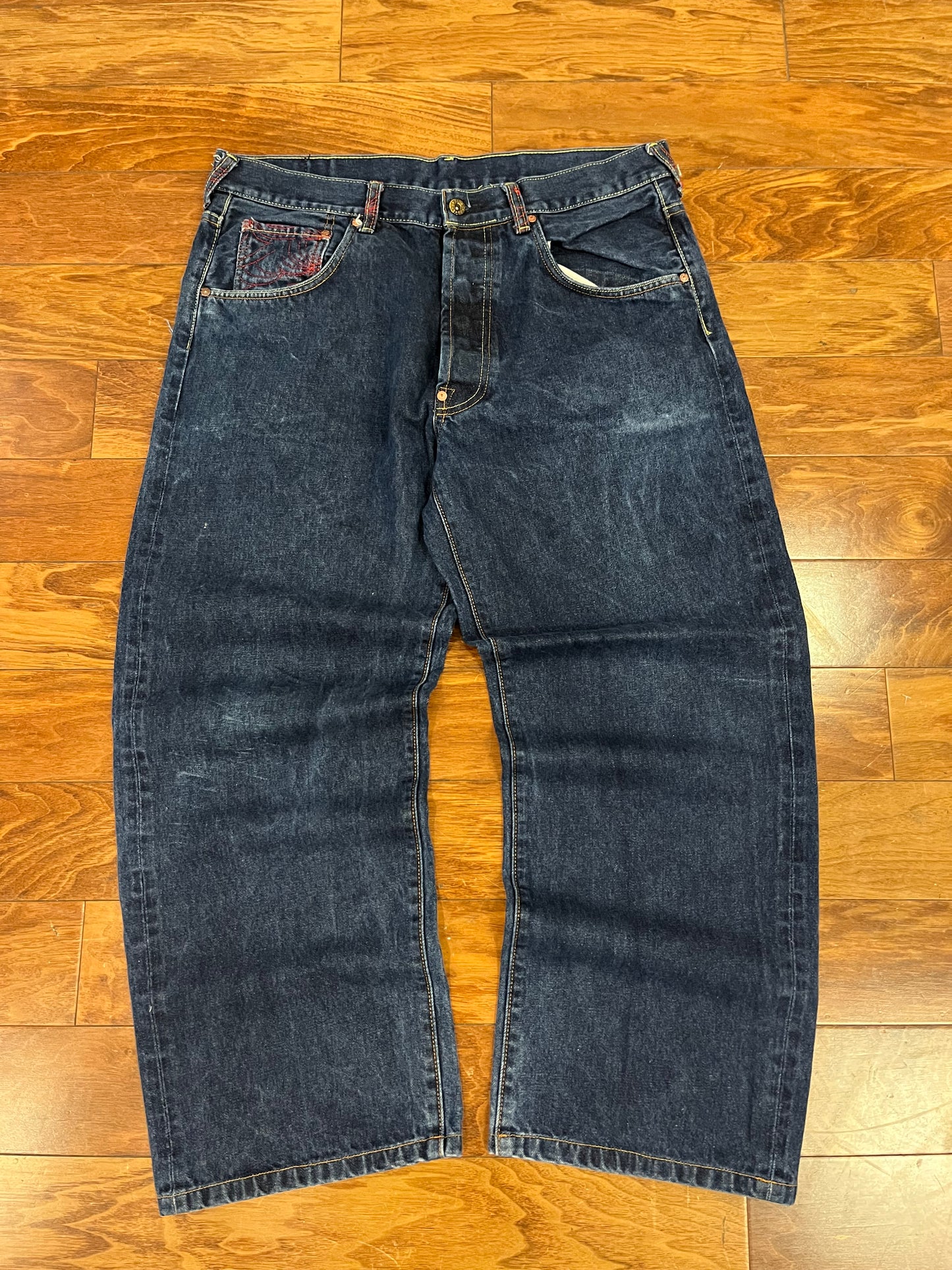 00s Embroidered Baggy Jester Jeans (36 x 28)