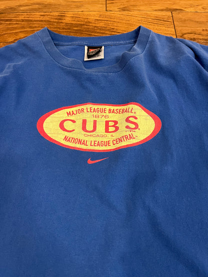 2001 Nike Chicago Cubs Blue Tee (XXL)